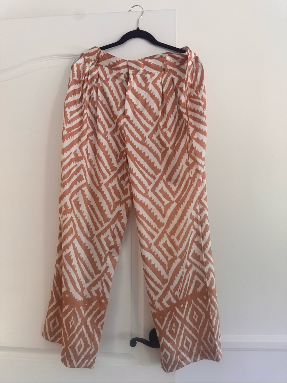 Marc New York Cream & Tan Wide-Leg Printed Pants